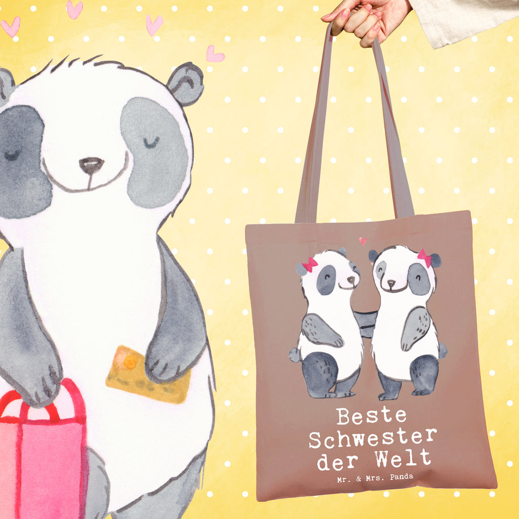 Tragetasche Panda Beste Schwester der Welt Beuteltasche, Beutel, Einkaufstasche, Jutebeutel, Stoffbeutel, Tasche, Shopper, Umhängetasche, Strandtasche, Schultertasche, Stofftasche, Tragetasche, Badetasche, Jutetasche, Einkaufstüte, Laptoptasche, für, Dankeschön, Geschenk, Schenken, Geburtstag, Geburtstagsgeschenk, Geschenkidee, Danke, Bedanken, Mitbringsel, Freude machen, Geschenktipp, Schwestern, Schwester, Geschwister, Schwesterherz, Sister, Familie, Kleinigkeit, Beste, Tochter, Liebe, Kinder