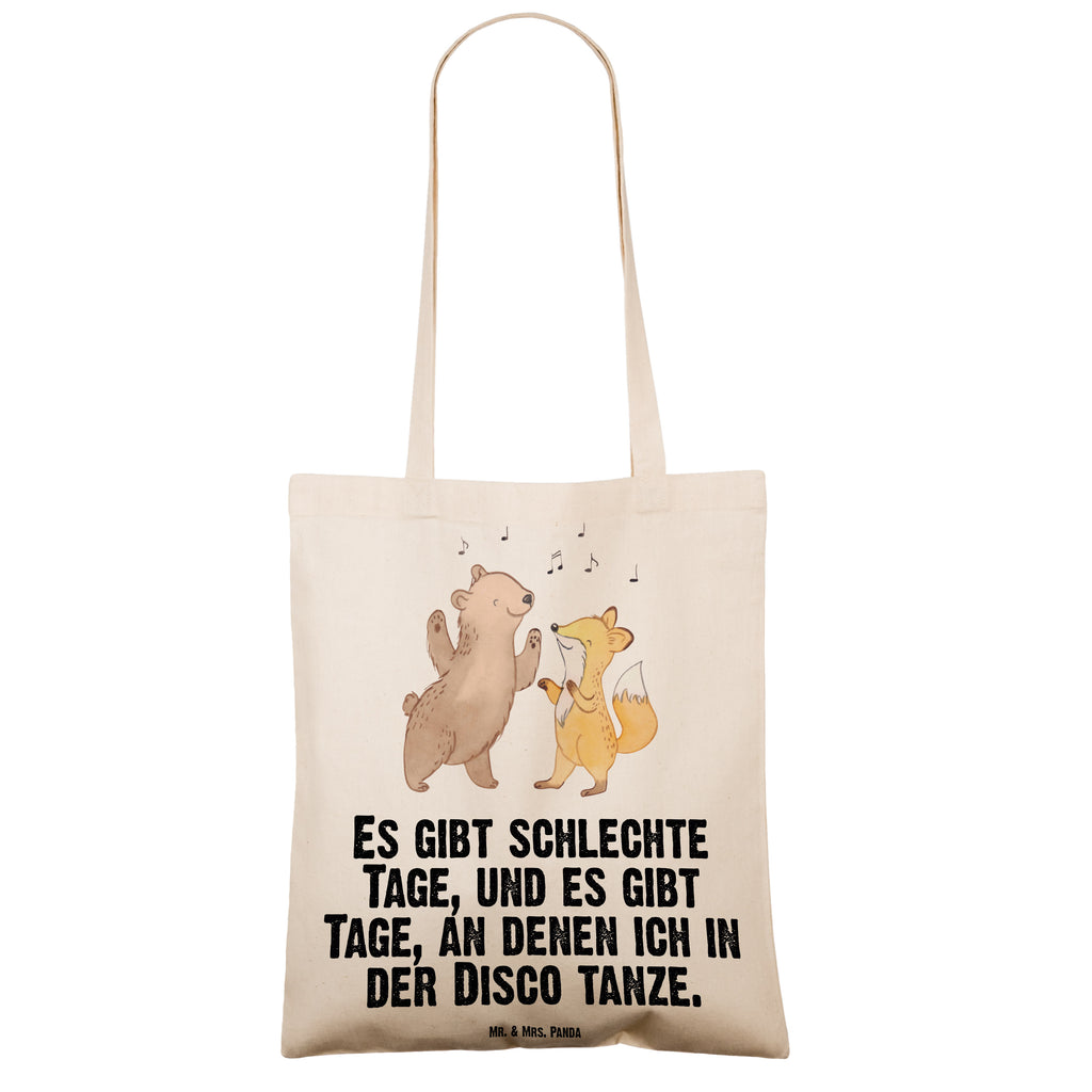 Tragetasche Bär & Fuchs Disco Beuteltasche, Beutel, Einkaufstasche, Jutebeutel, Stoffbeutel, Tasche, Shopper, Umhängetasche, Strandtasche, Schultertasche, Stofftasche, Tragetasche, Badetasche, Jutetasche, Einkaufstüte, Laptoptasche, Geschenk, Sport, Sportart, Hobby, Schenken, Danke, Dankeschön, Auszeichnung, Gewinn, Sportler, Disco, Clubs, Tanzen, Feiern, Clubbing, Tanzstimmung, Nachtclub