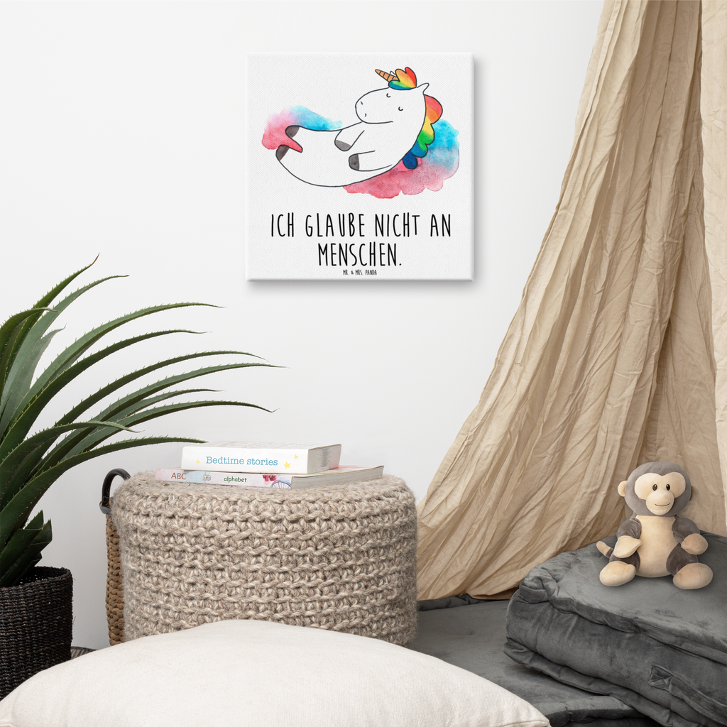 Leinwand Bild Einhorn Wolke 7 Leinwand, Bild, Kunstdruck, Wanddeko, Dekoration, Einhorn, Einhörner, Einhorn Deko, Pegasus, Unicorn, verliebt, Menschen, witzig, lustig, Geschenk, Glaube, Realität, Lächeln