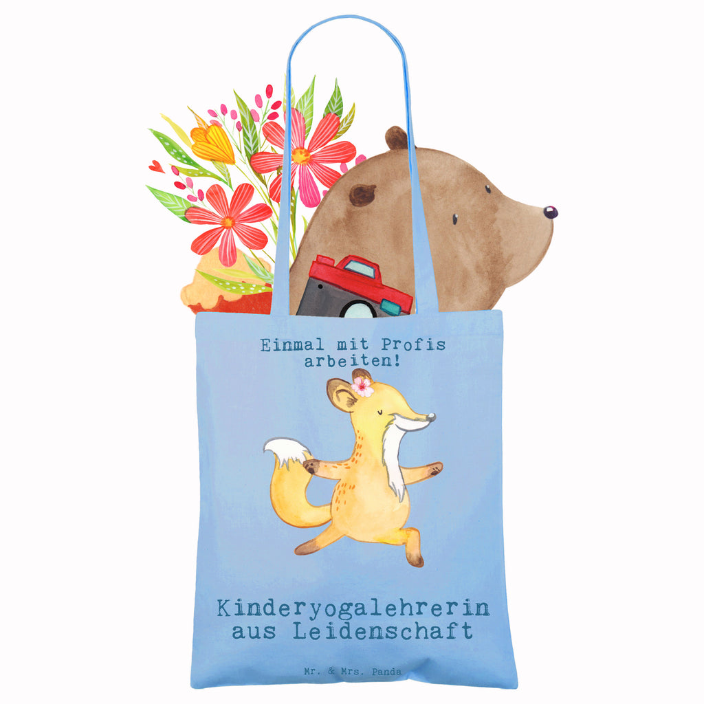 Tragetasche Kinderyogalehrerin aus Leidenschaft Beuteltasche, Beutel, Einkaufstasche, Jutebeutel, Stoffbeutel, Tasche, Shopper, Umhängetasche, Strandtasche, Schultertasche, Stofftasche, Tragetasche, Badetasche, Jutetasche, Einkaufstüte, Laptoptasche, Beruf, Ausbildung, Jubiläum, Abschied, Rente, Kollege, Kollegin, Geschenk, Schenken, Arbeitskollege, Mitarbeiter, Firma, Danke, Dankeschön