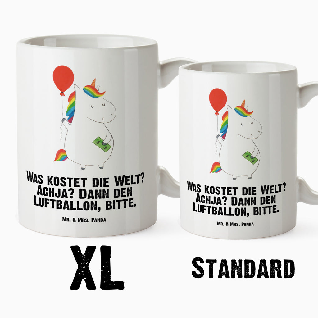 XL Tasse Einhorn Luftballon XL Tasse, Große Tasse, Grosse Kaffeetasse, XL Becher, XL Teetasse, spülmaschinenfest, Jumbo Tasse, Groß, Einhorn, Einhörner, Einhorn Deko, Pegasus, Unicorn, Luftballon, Geld, Lebenslust, Freude, Geschenk, Freundin