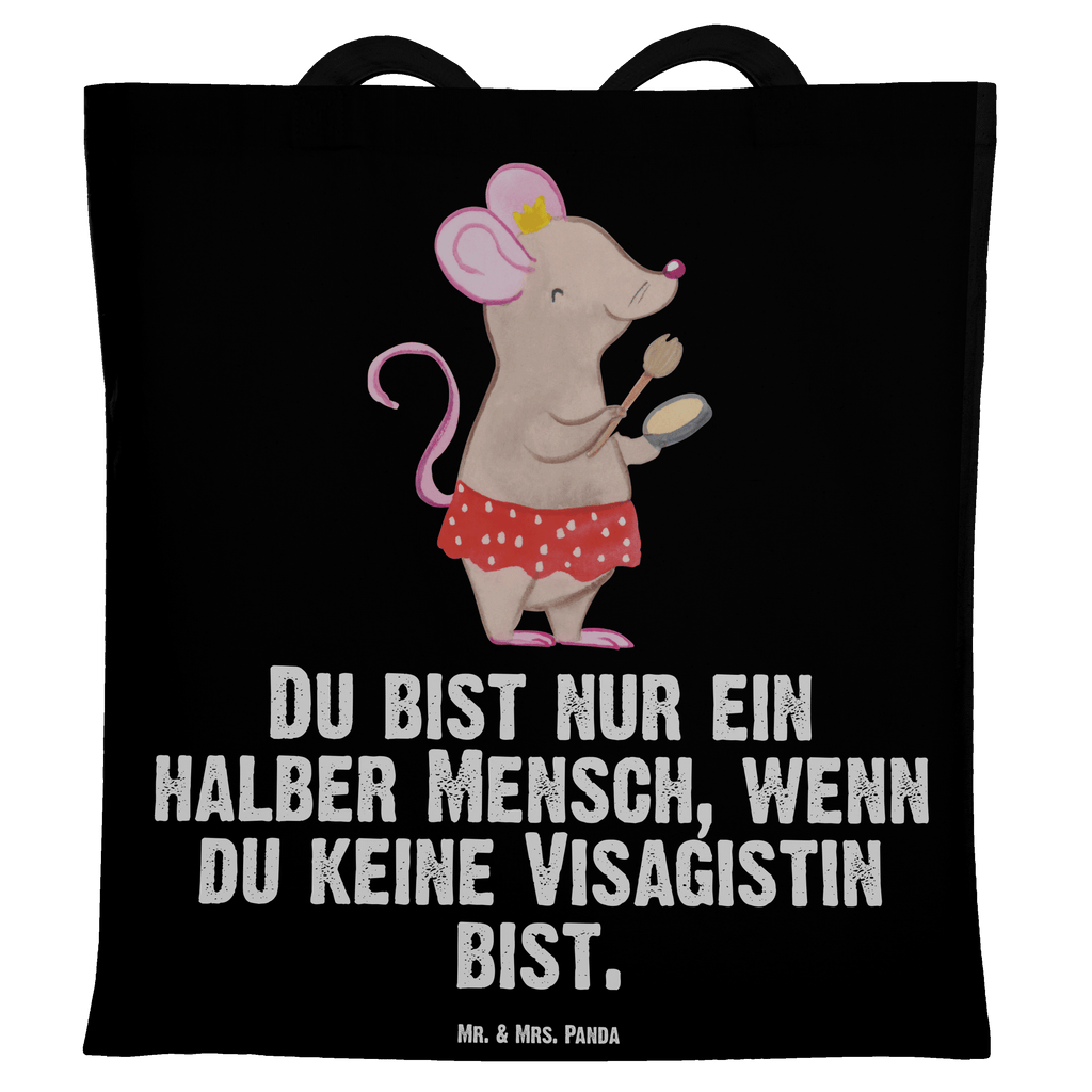 Tragetasche Visagistin mit Herz Beuteltasche, Beutel, Einkaufstasche, Jutebeutel, Stoffbeutel, Tasche, Shopper, Umhängetasche, Strandtasche, Schultertasche, Stofftasche, Tragetasche, Badetasche, Jutetasche, Einkaufstüte, Laptoptasche, Beruf, Ausbildung, Jubiläum, Abschied, Rente, Kollege, Kollegin, Geschenk, Schenken, Arbeitskollege, Mitarbeiter, Firma, Danke, Dankeschön, Kosmetikerin, Make Up Artist, Maskenbildnerin, Visagistin, Beauty Salon, Kosmetikstudio, Eröffnung