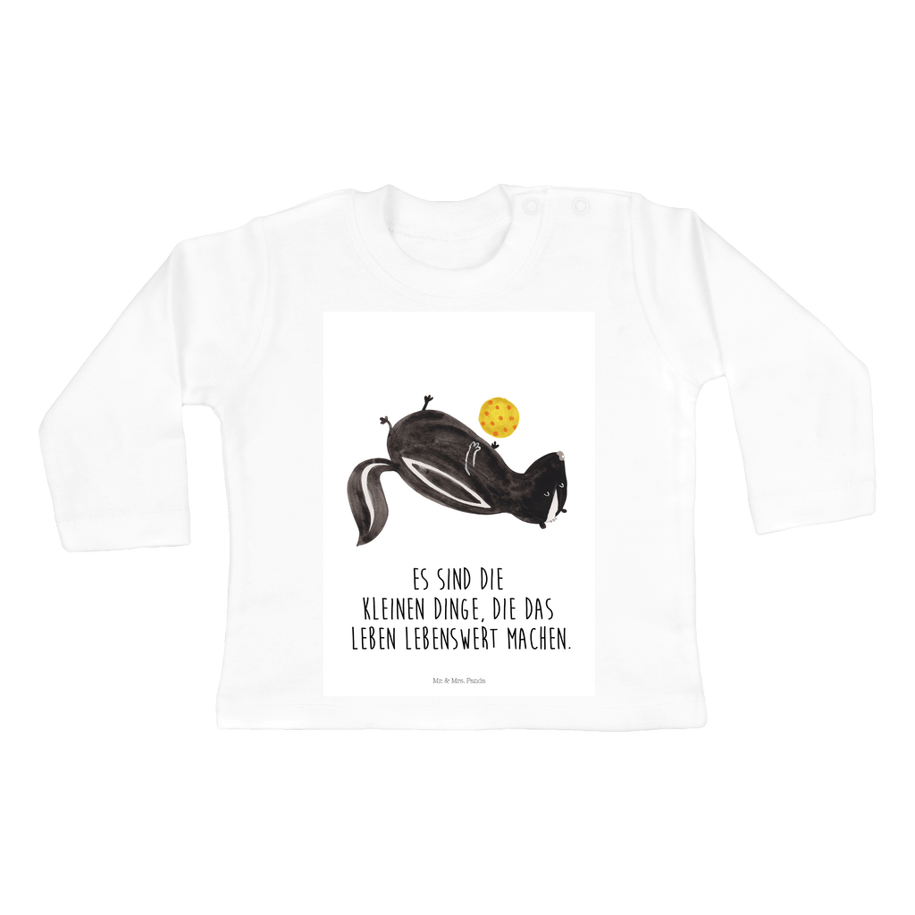 Baby Longsleeve Stinktier Ball Mädchen, Jungen, Baby, Langarm, Bio, Kleidung, Stinktier, Skunk, Wildtier, Raubtier, Stinker, Stinki, verspielt, Weisheit