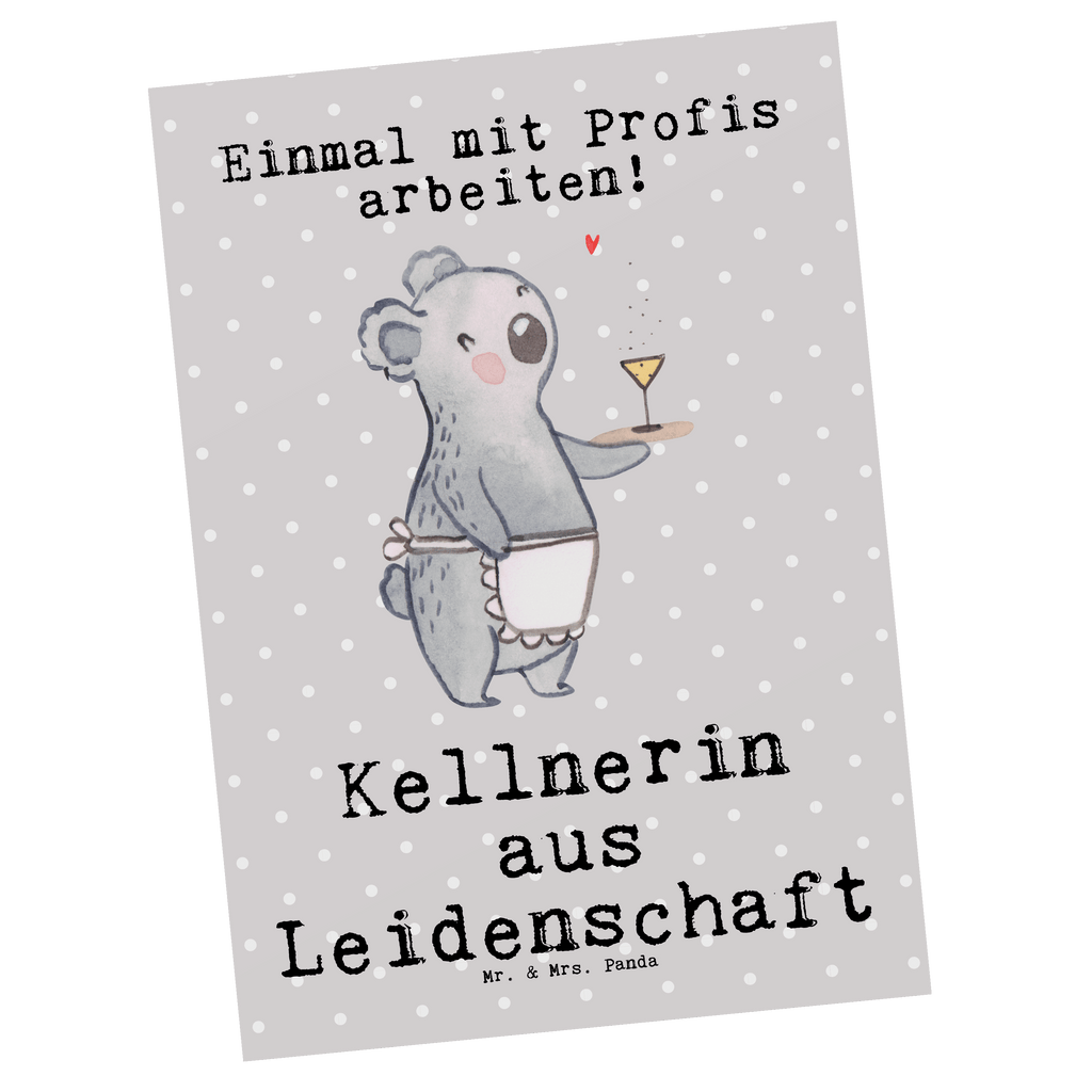 Postkarte Kellnerin aus Leidenschaft Postkarte, Karte, Geschenkkarte, Grußkarte, Einladung, Ansichtskarte, Geburtstagskarte, Einladungskarte, Dankeskarte, Ansichtskarten, Einladung Geburtstag, Einladungskarten Geburtstag, Beruf, Ausbildung, Jubiläum, Abschied, Rente, Kollege, Kollegin, Geschenk, Schenken, Arbeitskollege, Mitarbeiter, Firma, Danke, Dankeschön, Kellnerin, Servicekraft, Restaurant