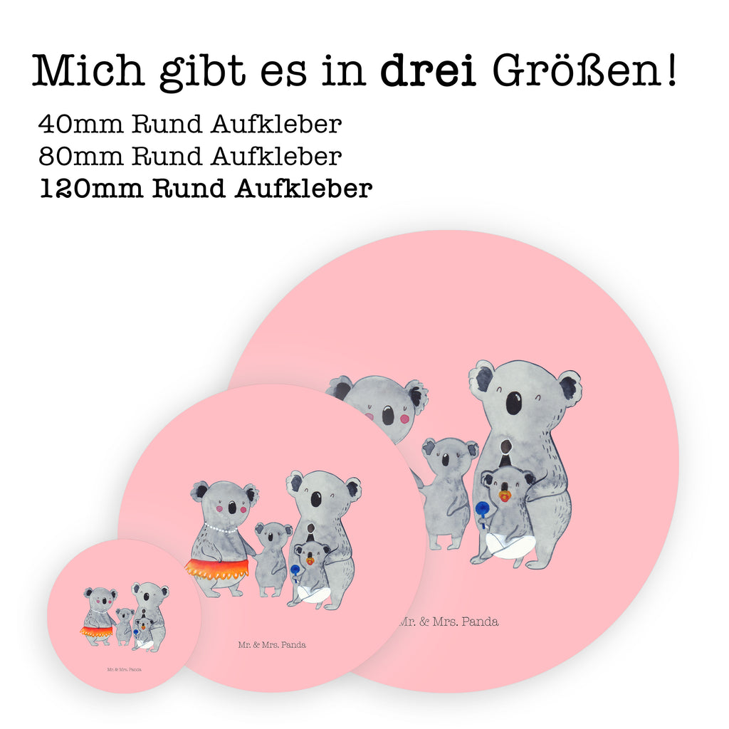 Rund Aufkleber Koala Familie Sticker, Aufkleber, Etikett, Familie, Vatertag, Muttertag, Bruder, Schwester, Mama, Papa, Oma, Opa, Koala, Koalas, Family, Kinder, Geschwister, Familienleben