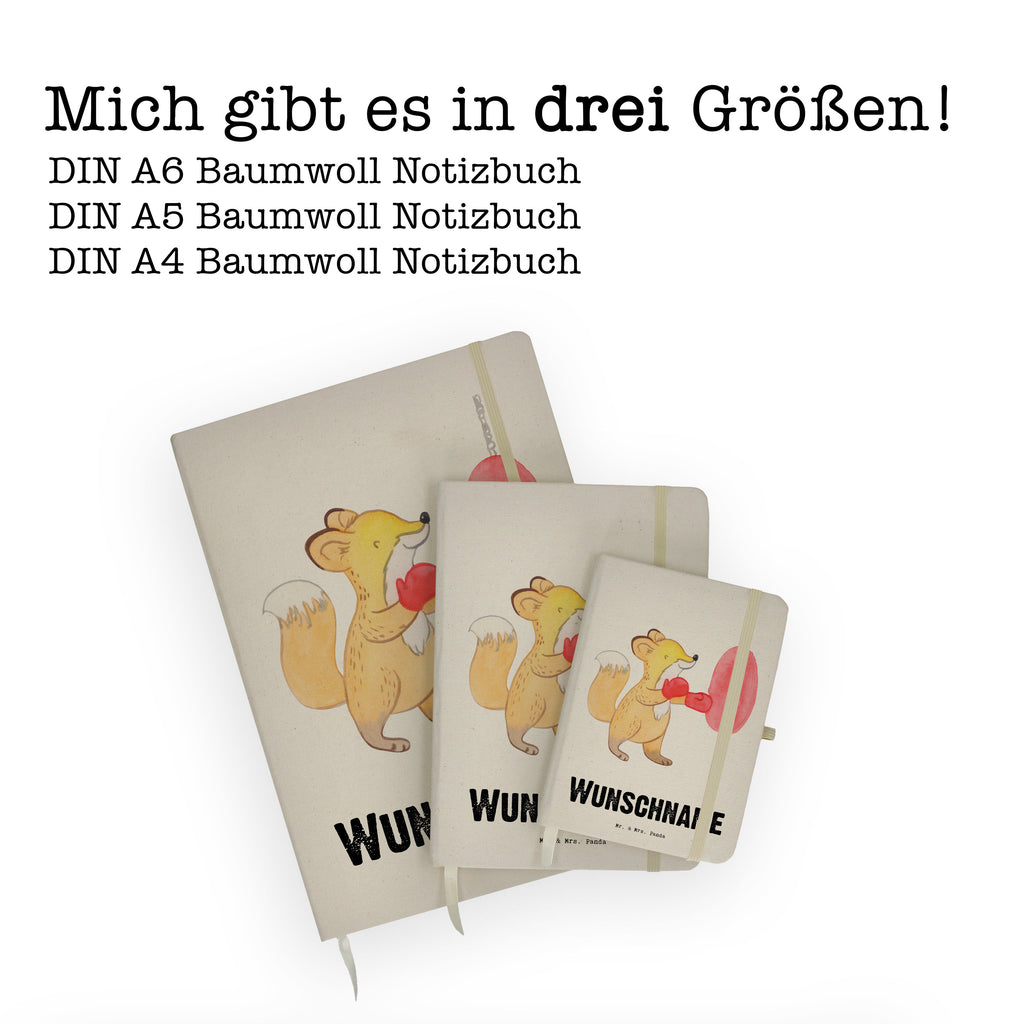 DIN A4 Personalisiertes Notizbuch Fuchs Boxen Tage Personalisiertes Notizbuch, Notizbuch mit Namen, Notizbuch bedrucken, Personalisierung, Namensbuch, Namen, Geschenk, Sport, Sportart, Hobby, Schenken, Danke, Dankeschön, Auszeichnung, Gewinn, Sportler, Boxen, Boxkampf, Boxtraining