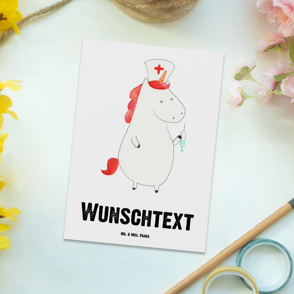 Personalisierte Postkarte Einhorn Krankenschwester Postkarte mit Namen, Postkarte bedrucken, Postkarte mit Wunschtext, Postkarte personalisierbar, Geschenkkarte mit Namen, Grußkarte mit Namen, Karte mit Namen, Einladung mit Namen, Ansichtskarte mit Namen, Geschenkkarte mit Wunschtext, Grußkarte mit Wunschtext, Karte mit Wunschtext, Einladung mit Wunschtext, Ansichtskarte mit Wunschtext, Einhorn, Einhörner, Einhorn Deko, Pegasus, Unicorn, Krankenschwester Geschenk, Krankenpfleger Geschenk, Krankenpflegerin, Krankenschwester Dankeschön, Krankenhaus, Ärztin Geschenk