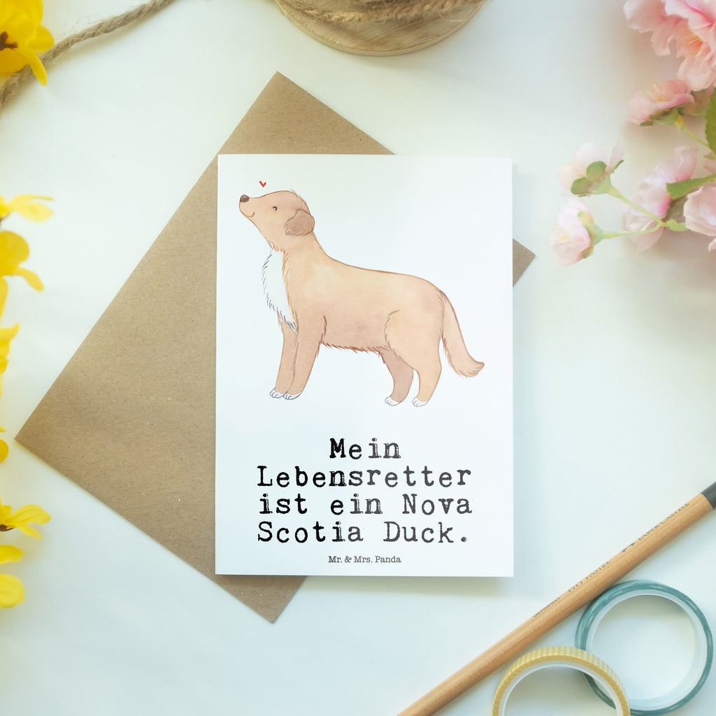 Grußkarte Nova Scotia Duck Lebensretter Grußkarte, Klappkarte, Einladungskarte, Glückwunschkarte, Hochzeitskarte, Geburtstagskarte, Karte, Ansichtskarten, Hund, Hunderasse, Rassehund, Hundebesitzer, Geschenk, Tierfreund, Schenken, Welpe, Nova Scotia Duck Tolling Retriever, Retriever