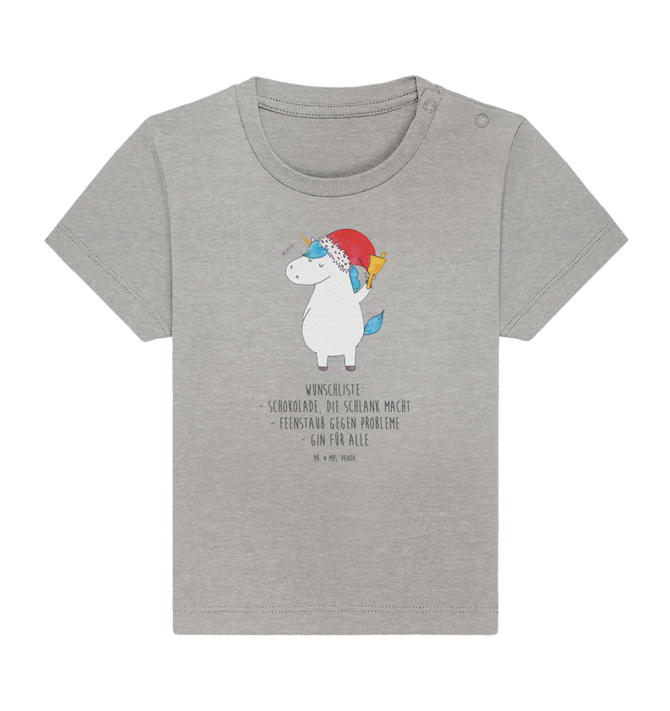 Organic Baby Shirt Einhorn Weihnachtsmann Baby T-Shirt, Jungen Baby T-Shirt, Mädchen Baby T-Shirt, Shirt, Einhorn, Einhörner, Einhorn Deko, Pegasus, Unicorn, Gin, Schokolade, Schoki, Weihnachten, Weihnachtsmann, Nikolaus, Wunschzettel, Wunschliste, Feenstaub