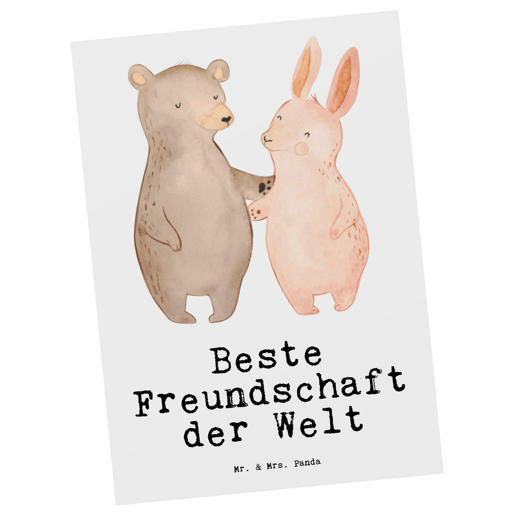 Postkarte Hase Beste Freundschaft der Welt Postkarte, Karte, Geschenkkarte, Grußkarte, Einladung, Ansichtskarte, Geburtstagskarte, Einladungskarte, Dankeskarte, Ansichtskarten, Einladung Geburtstag, Einladungskarten Geburtstag, für, Dankeschön, Geschenk, Schenken, Geburtstag, Geburtstagsgeschenk, Geschenkidee, Danke, Bedanken, Mitbringsel, Freude machen, Geschenktipp, Freundschaft, Freunde, Freunde fürs Leben, best friends, Freundin, Freund, Clique, Kumpel, bae, bff