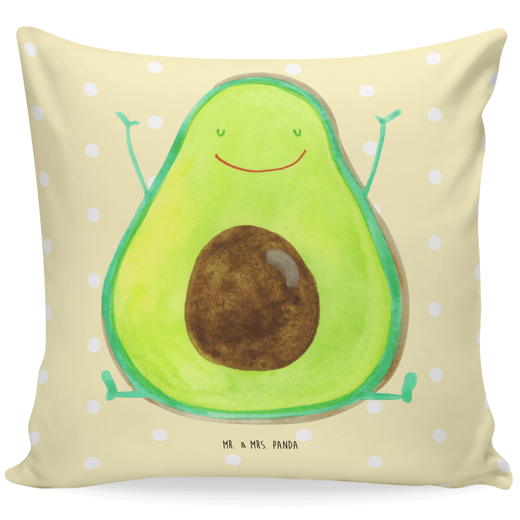 40x40 Kissen Avocado Happy Kissenhülle, Kopfkissen, Sofakissen, Dekokissen, Motivkissen, Avocado, Veggie, Vegan, Gesund, Chaos