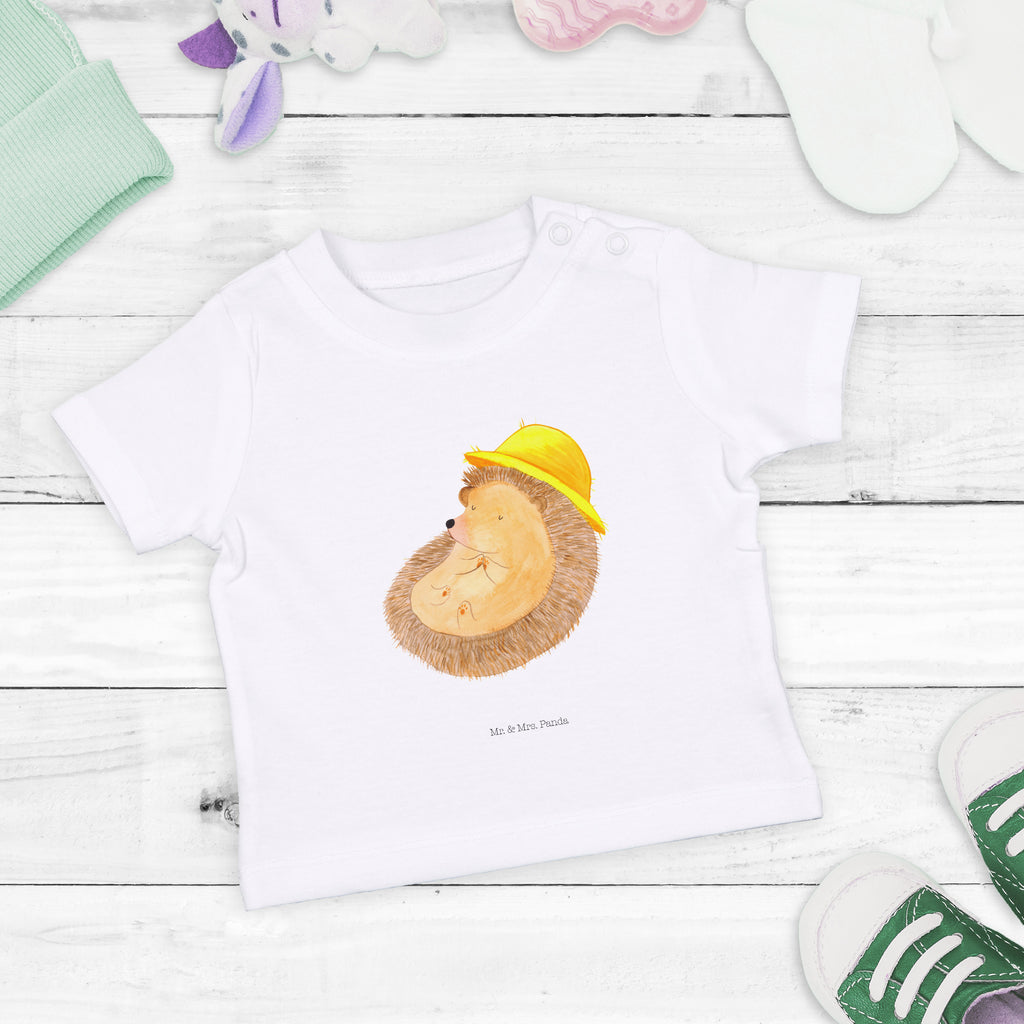 Organic Baby Shirt Igel Beten Baby T-Shirt, Jungen Baby T-Shirt, Mädchen Baby T-Shirt, Shirt, Tiermotive, Gute Laune, lustige Sprüche, Tiere, Igel, Igel mit Hut, Sonnenhut, Gott, Amen, beten, Leben, Dankbarkeit, Dankbar sein, dankbar, genießen