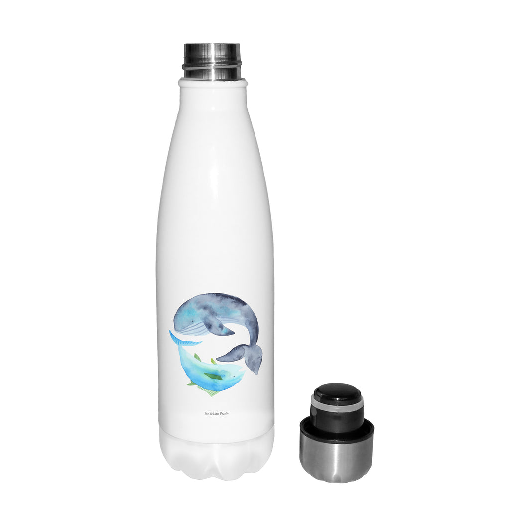 Thermosflasche Walfisch & Thunfisch Isolierflasche, Thermoflasche, Trinkflasche, Thermos, Edelstahl, Tiermotive, Gute Laune, lustige Sprüche, Tiere, Wal, Wahl, Tunfisch, Wortwitz lustig, Spruch lustig, Flachwitz, Witz, Spruch des Tages, Flachwitz Geschenk