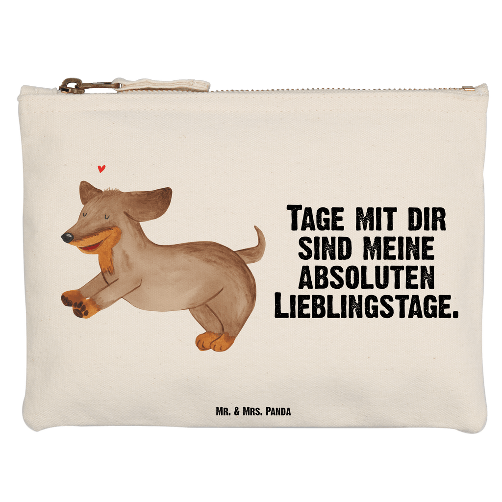 Schminktasche Hund Dackel fröhlich Schminktasche, Kosmetiktasche, Kosmetikbeutel, Stiftemäppchen, Etui, Federmappe, Makeup, XXL, Schminketui, Kosmetiketui, Schlamperetui, Hund, Hundemotiv, Haustier, Hunderasse, Tierliebhaber, Hundebesitzer, Sprüche, Hunde, Dackel, Dachshund, happy dog