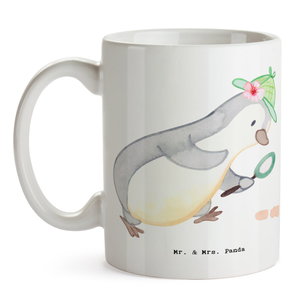 Tasse Detektivin mit Herz Tasse, Kaffeetasse, Teetasse, Becher, Kaffeebecher, Teebecher, Keramiktasse, Porzellantasse, Büro Tasse, Geschenk Tasse, Tasse Sprüche, Tasse Motive, Kaffeetassen, Tasse bedrucken, Designer Tasse, Cappuccino Tassen, Schöne Teetassen, Beruf, Ausbildung, Jubiläum, Abschied, Rente, Kollege, Kollegin, Geschenk, Schenken, Arbeitskollege, Mitarbeiter, Firma, Danke, Dankeschön, Detektivin, Ermittlerin, Agentin, Privatdetektei, Berufsdetektivin, Wirtschaftsdetektei, Detektivausbildung, Spurensuche