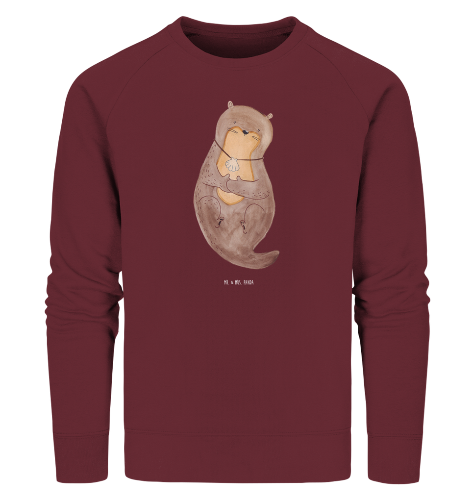 Organic Pullover Otter Muschel Pullover, Pullover Männer, Pullover Frauen, Sweatshirt, Sweatshirt Männer, Sweatshirt Frauen, Unisex, Otter, Fischotter, Seeotter, Otterliebe, grübeln, träumen, Motivation, Tagträumen, Büro