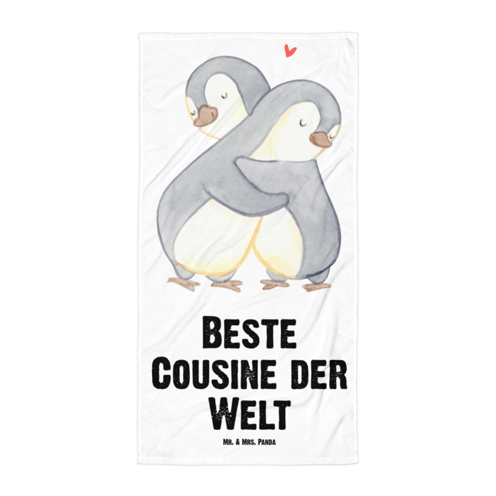 XL Badehandtuch Pinguin Beste Cousine der Welt Handtuch, Badetuch, Duschtuch, Strandtuch, Saunatuch, für, Dankeschön, Geschenk, Schenken, Geburtstag, Geburtstagsgeschenk, Geschenkidee, Danke, Bedanken, Mitbringsel, Freude machen, Geschenktipp, Cousine, Kusine, Kousine, Cousinchen, Tochter von Onkel, Tochter von Tante, Familie, Verwandtschaft, Cousin