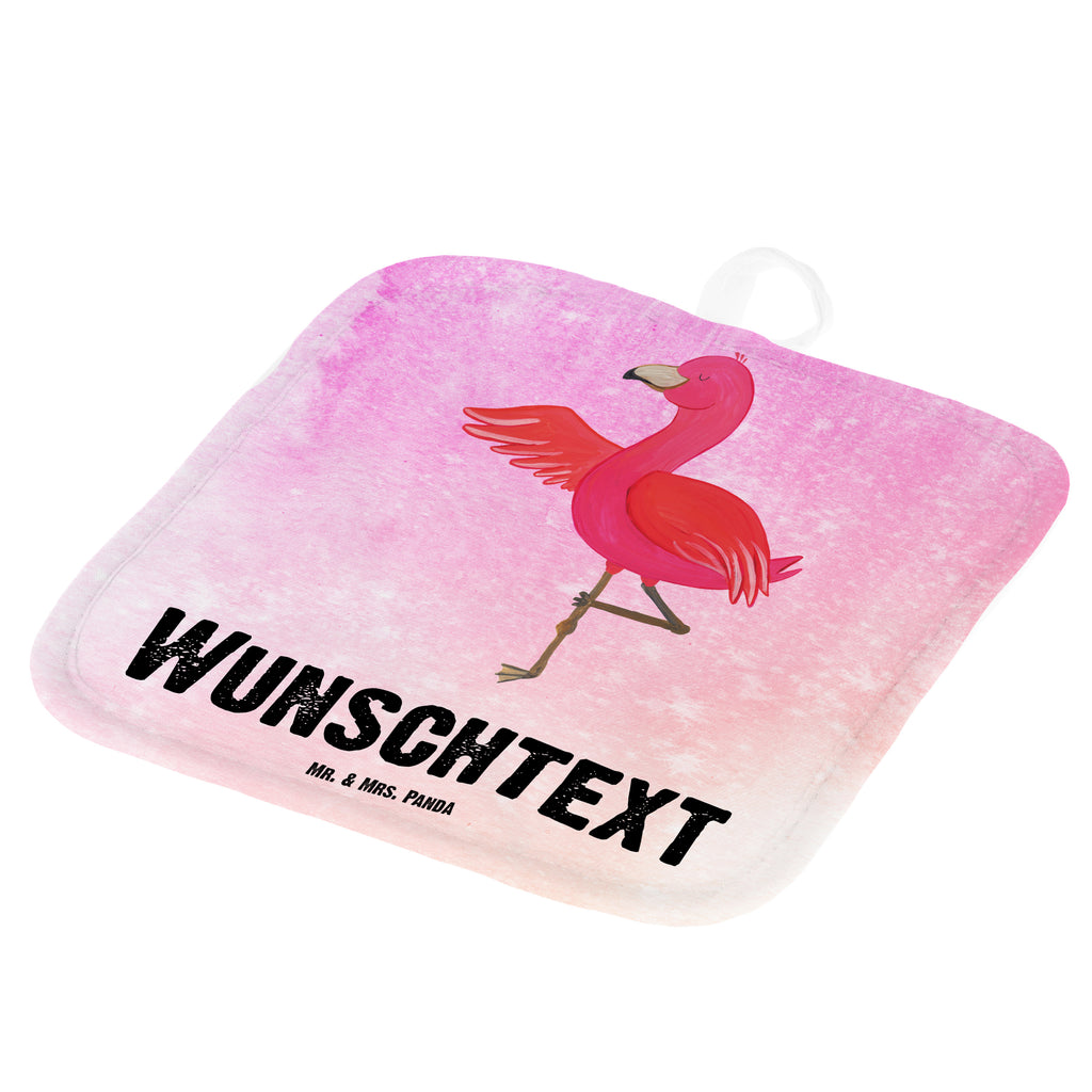 Personalisierte Topflappen Flamingo Yoga Topflappen personalisiert, Personalisierte Topfuntersetzer, Personalisierter Ofenhandschuh, Topflappen Set personalisiert, Topflappen mit Namen, Namensaufdruck, Flamingo, Vogel, Yoga, Namaste, Achtsamkeit, Yoga-Übung, Entspannung, Ärger, Aufregen, Tiefenentspannung