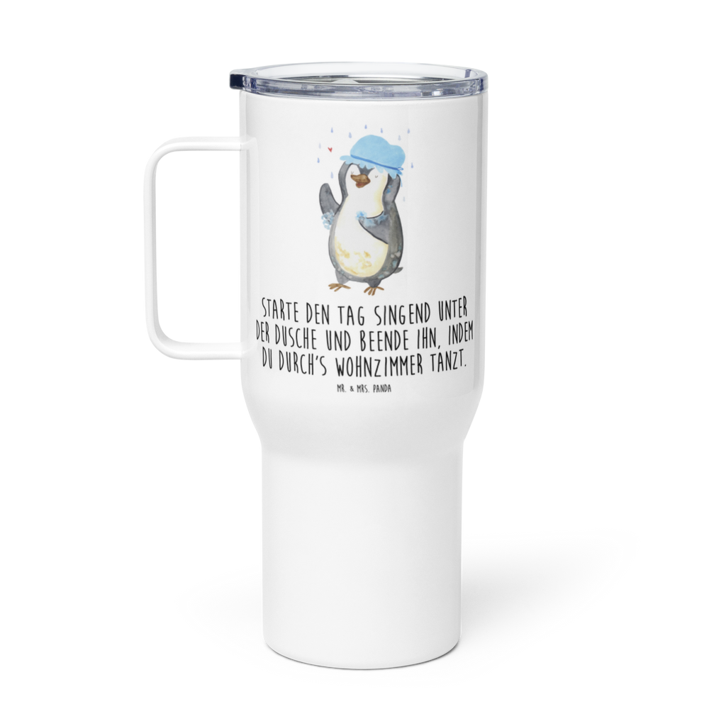 XXL Thermobecher Pinguin Duschen Thermobecher, XL Thermobecher, Reisebecher, XL Reisetasse, Großer Thermobecher, Autobecher, Jumbo Becher, Pinguin, Pinguine, Dusche, duschen, Lebensmotto, Motivation, Neustart, Neuanfang, glücklich sein