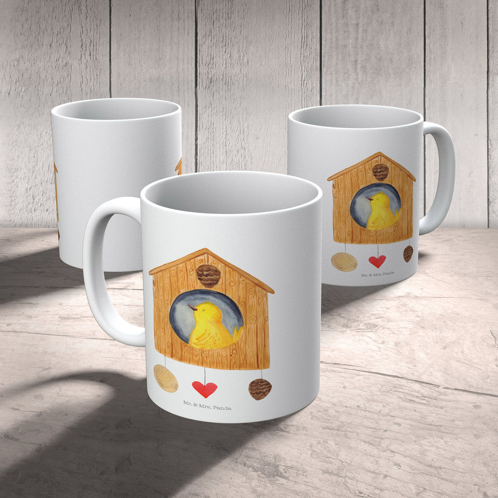 Tasse Vogelhaus sweet Home Tasse, Kaffeetasse, Teetasse, Becher, Kaffeebecher, Teebecher, Keramiktasse, Porzellantasse, Büro Tasse, Geschenk Tasse, Tasse Sprüche, Tasse Motive, Tiermotive, Gute Laune, lustige Sprüche, Tiere, Vogelhaus, Vogel, Home sweet Home, Einzug, Umzug, Geschenk, Einzugsgeschenk, Hausbau, Haus