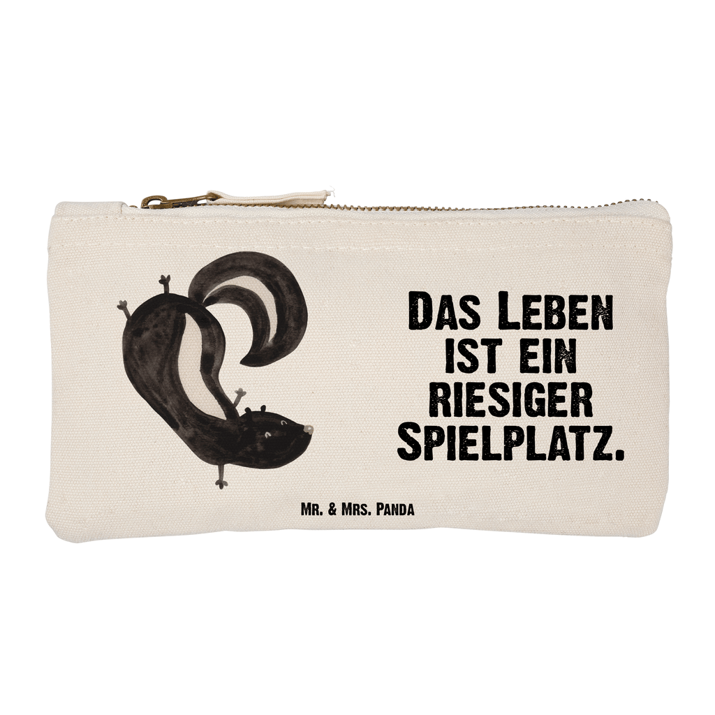 Schminktasche Stinktier Handstand Schminktasche, Kosmetiktasche, Kosmetikbeutel, Stiftemäppchen, Etui, Federmappe, Makeup, XXL, Schminketui, Kosmetiketui, Schlamperetui, Stinktier, Skunk, Wildtier, Raubtier, Stinker, Stinki, Spielplatz, verpielt, Kind