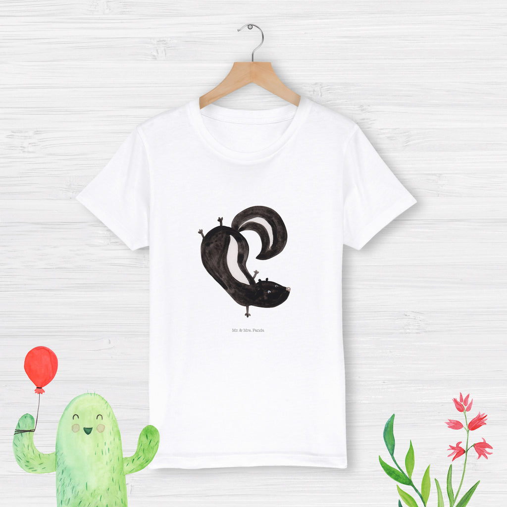 Organic Kinder T-Shirt Stinktier Handstand Kinder T-Shirt, Kinder T-Shirt Mädchen, Kinder T-Shirt Jungen, Stinktier, Skunk, Wildtier, Raubtier, Stinker, Stinki, Spielplatz, verpielt, Kind