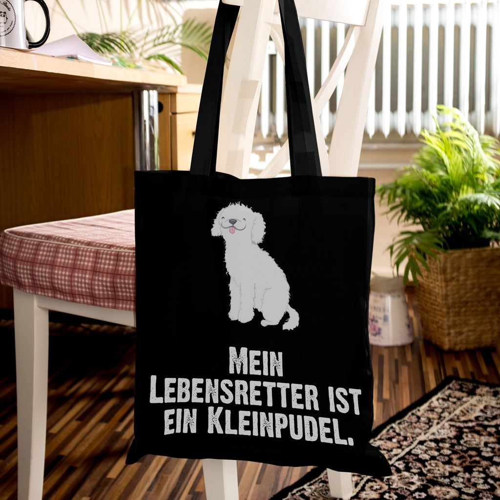 Tragetasche Kleinpudel Lebensretter Beuteltasche, Beutel, Einkaufstasche, Jutebeutel, Stoffbeutel, Tasche, Shopper, Umhängetasche, Strandtasche, Schultertasche, Stofftasche, Tragetasche, Badetasche, Jutetasche, Einkaufstüte, Laptoptasche, Hund, Hunderasse, Rassehund, Hundebesitzer, Geschenk, Tierfreund, Schenken, Welpe, Pudel, Kleinpudel