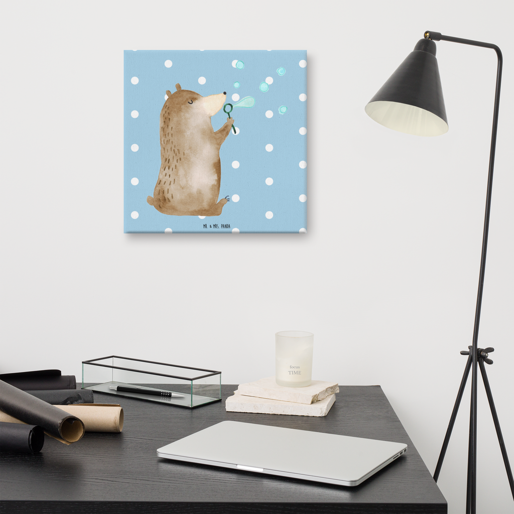 Leinwand Bild Bär Seifenblasen Leinwand, Bild, Kunstdruck, Wanddeko, Dekoration, Bär, Teddy, Teddybär, Seifenblasen Bär Lustig Sein Glücklich Traurig Happy