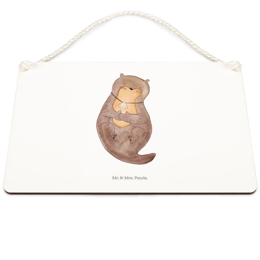 Deko Schild Otter mit Muschelmedaillon Dekoschild, Deko Schild, Schild, Tür Schild, Türschild, Holzschild, Wandschild, Wanddeko, Otter, Fischotter, Seeotter, Otterliebe, grübeln, träumen, Motivation, Tagträumen, Büro