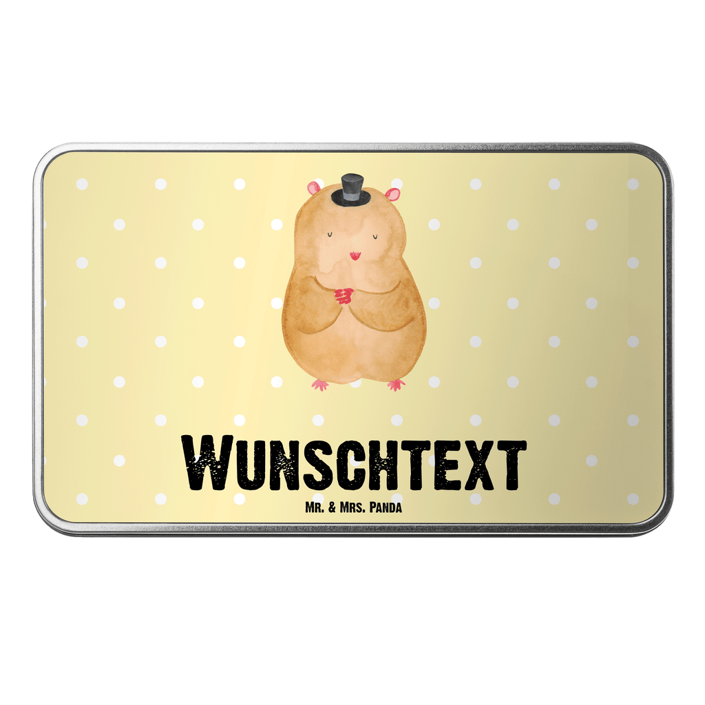 Personalisierte Metalldose Hamster mit Hut Personalisierte Metalldose, Dose mit Namen, Namensdose, Kiste mit Namen, Namenskiste, Tiermotive, Gute Laune, lustige Sprüche, Tiere, Hamster, Hut, Magier, Zylinder, Zwerghamster, Zauberer