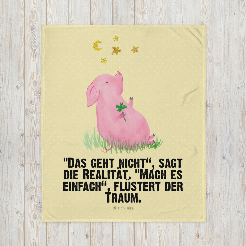 Kuscheldecke Schwein Glück Decke, Wohndecke, Tagesdecke, Wolldecke, Sofadecke, Tiermotive, Gute Laune, lustige Sprüche, Tiere, Glücksschwein. Glück, Schwein, Schweinchen, Sterne, Sernchen, Ziele, Träume, Motivation, Glücksbringer