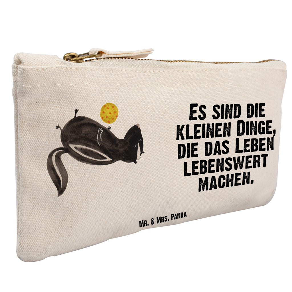 Schminktasche Stinktier Ball Schminktasche, Kosmetiktasche, Kosmetikbeutel, Stiftemäppchen, Etui, Federmappe, Makeup, XXL, Schminketui, Kosmetiketui, Schlamperetui, Stinktier, Skunk, Wildtier, Raubtier, Stinker, Stinki, verspielt, Weisheit