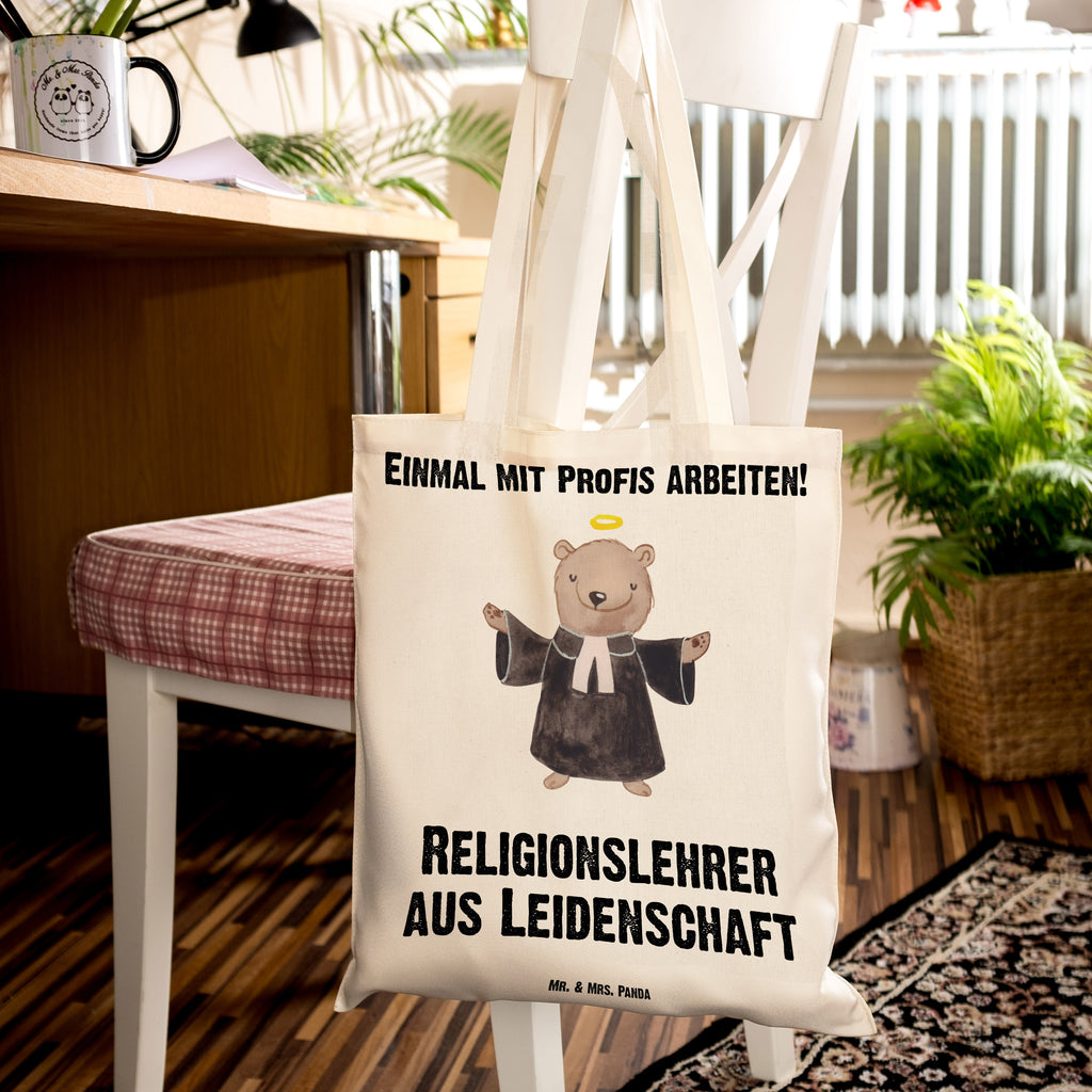 Tragetasche Religionslehrer aus Leidenschaft Beuteltasche, Beutel, Einkaufstasche, Jutebeutel, Stoffbeutel, Tasche, Shopper, Umhängetasche, Strandtasche, Schultertasche, Stofftasche, Tragetasche, Badetasche, Jutetasche, Einkaufstüte, Laptoptasche, Beruf, Ausbildung, Jubiläum, Abschied, Rente, Kollege, Kollegin, Geschenk, Schenken, Arbeitskollege, Mitarbeiter, Firma, Danke, Dankeschön, Religionslehrer, Reli Lehrer, Schule, Grundschule