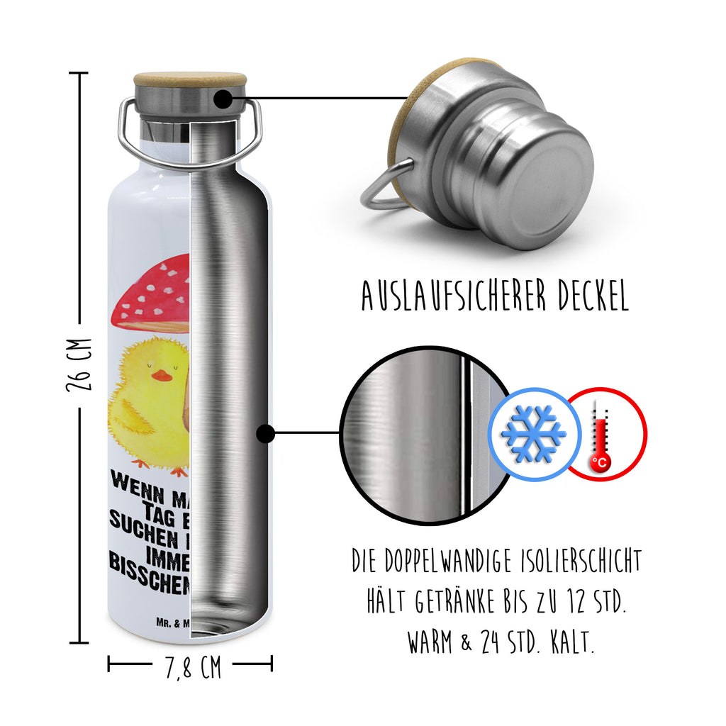 Trinkflasche Küken Fliegenpilz Thermosflasche, Isolierflasche, Edelstahl, Trinkflasche, isoliert, Wamrhaltefunktion, Sportflasche, Flasche zum Sport, Sportlerflasche, Ostern, Osterhase, Ostergeschenke, Osternest, Osterdeko, Geschenke zu Ostern, Ostern Geschenk, Ostergeschenke Kinder, Ostern Kinder, Küken, Fliegenpilz, Glückspilz, Frohe Ostern, Ostergrüße