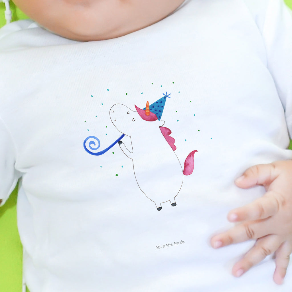 Organic Baby Shirt Einhorn Party Baby T-Shirt, Jungen Baby T-Shirt, Mädchen Baby T-Shirt, Shirt, Einhorn, Einhörner, Einhorn Deko, Pegasus, Unicorn, Glitzer, Konfetti, Party, Geburtstag, Feier, Fest, Alkohol, Disco, Club