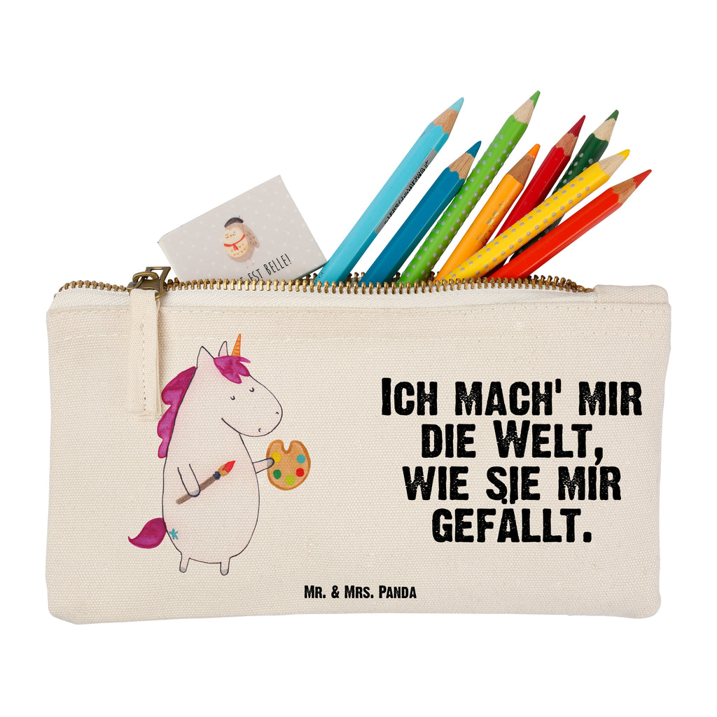 Schminktasche Einhorn Künstler Schminktasche, Kosmetiktasche, Kosmetikbeutel, Stiftemäppchen, Etui, Federmappe, Makeup, XXL, Schminketui, Kosmetiketui, Schlamperetui, Einhorn, Einhörner, Einhorn Deko, Pegasus, Unicorn, Englisch, Künstler, Artist, Malen, Zeichnen, Welt, Farbe, Stift, Pinsel, Geschenk, Maler