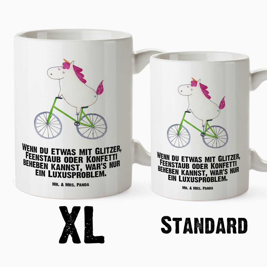 XL Tasse Einhorn Radfahrer XL Tasse, Große Tasse, Grosse Kaffeetasse, XL Becher, XL Teetasse, spülmaschinenfest, Jumbo Tasse, Groß, Einhorn, Einhörner, Einhorn Deko, Pegasus, Unicorn, Radfahren, Radfahrer, Rad, Bike, Feenstaub, Konfetti, Luxusproblem, Kummer, Liebeskummer