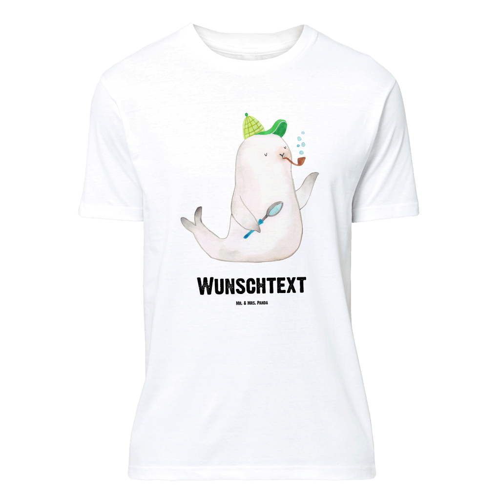 Personalisiertes T-Shirt Robbe Sherlock T-Shirt Personalisiert, T-Shirt mit Namen, T-Shirt mit Aufruck, Männer, Frauen, Wunschtext, Bedrucken, Tiermotive, Gute Laune, lustige Sprüche, Tiere