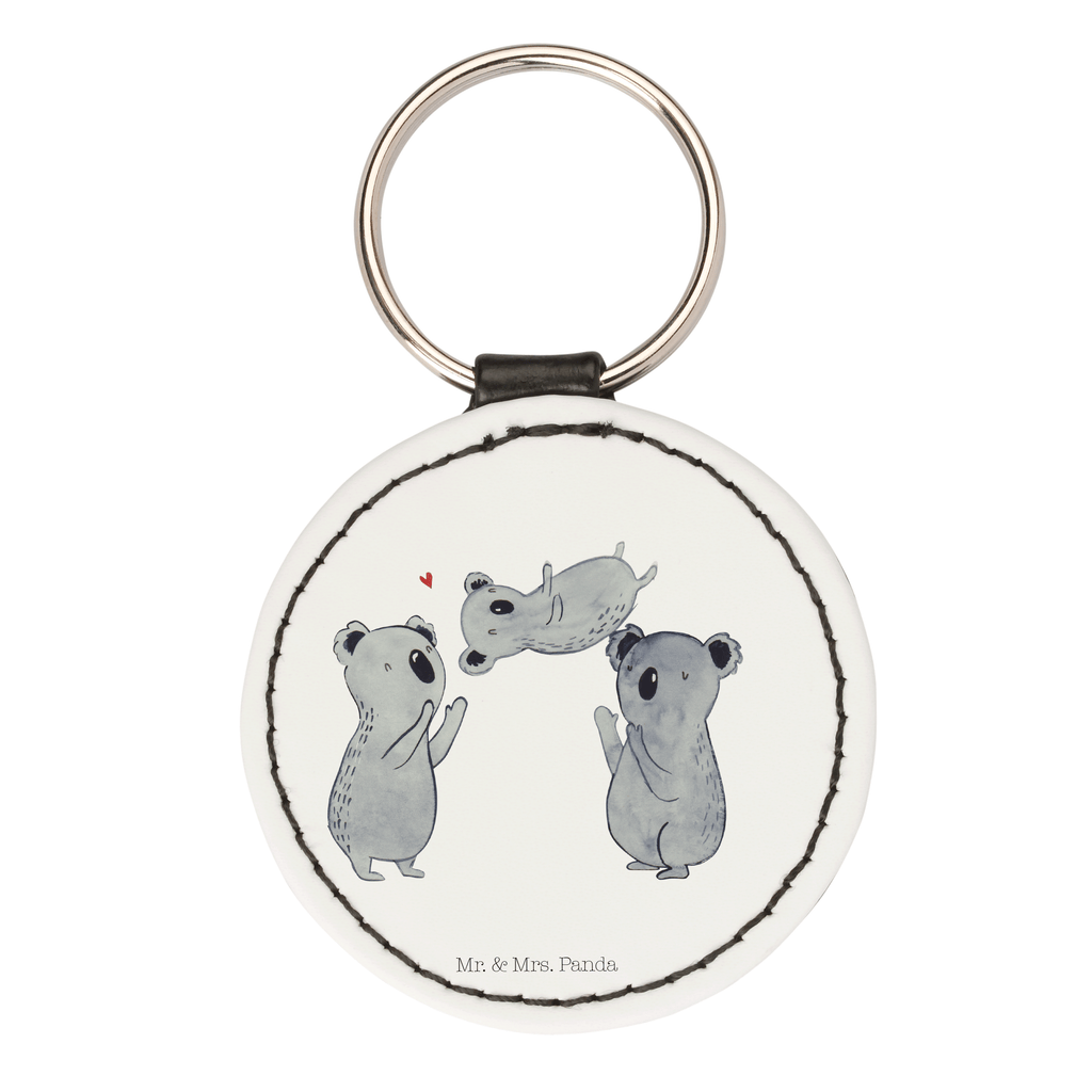 Rund Schlüsselanhänger Koala Feiern Sich Schlüsselanhänger, Anhänger, Taschenanhänger, Glücksbringer, Schutzengel, Geburtstag, Geburtstagsgeschenk, Geschenk, Koala, Familie, Kind, Eltern, Herz, Liebe