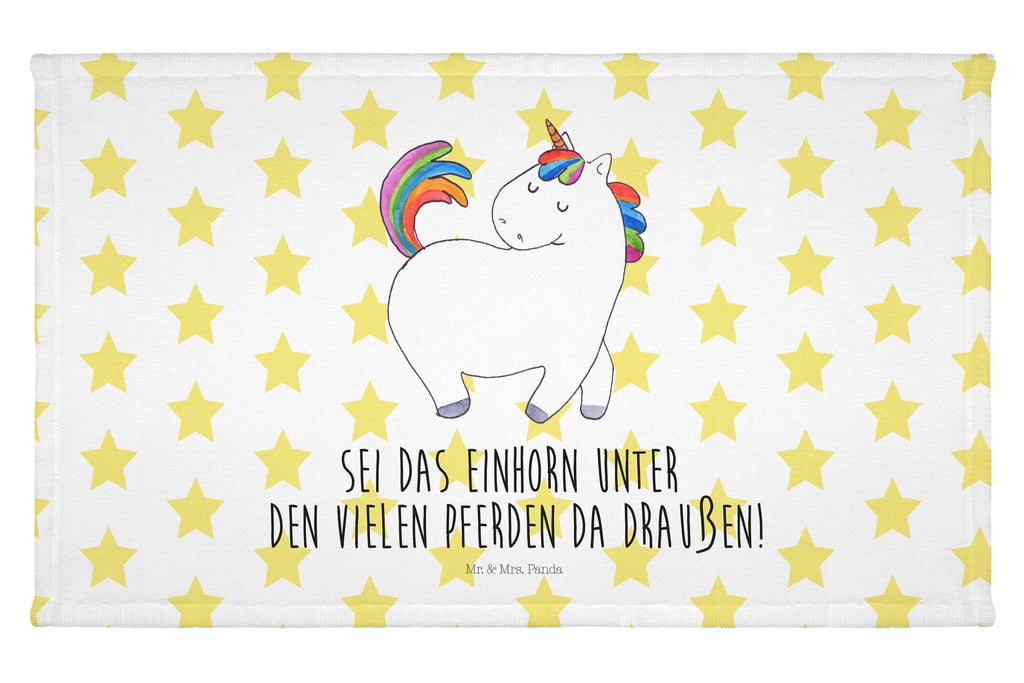 Handtuch Einhorn stolzierend Gästetuch, Reisehandtuch, Sport Handtuch, Frottier, Kinder Handtuch, Einhorn, Einhörner, Einhorn Deko, Pegasus, Unicorn, stolz, anders, bunt, Pferd, Reiter, Reiten, Freundin, Geschenk