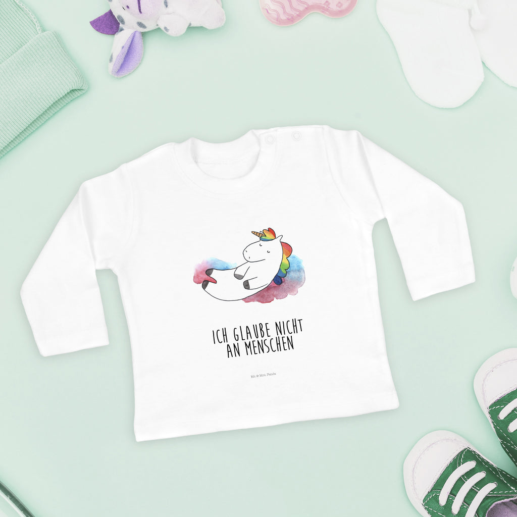 Baby Longsleeve Einhorn Wolke 7 Mädchen, Jungen, Baby, Langarm, Bio, Kleidung, Einhorn, Einhörner, Einhorn Deko, Pegasus, Unicorn, verliebt, Menschen, witzig, lustig, Geschenk, Glaube, Realität, Lächeln