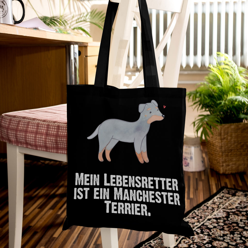 Tragetasche Manchester Terrier Lebensretter Beuteltasche, Beutel, Einkaufstasche, Jutebeutel, Stoffbeutel, Tasche, Shopper, Umhängetasche, Strandtasche, Schultertasche, Stofftasche, Tragetasche, Badetasche, Jutetasche, Einkaufstüte, Laptoptasche, Hund, Hunderasse, Rassehund, Hundebesitzer, Geschenk, Tierfreund, Schenken, Welpe, Manchester Terrier