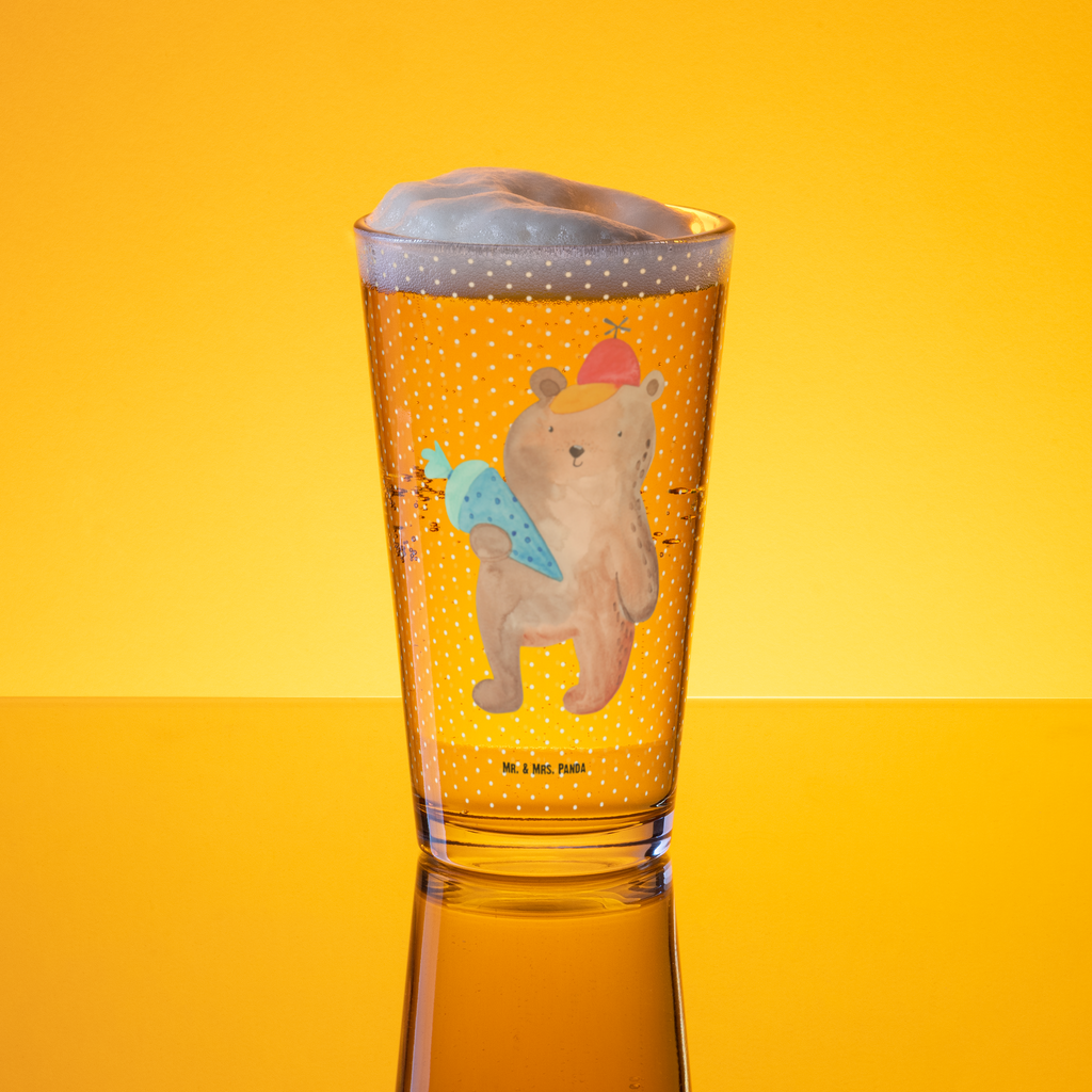 Premium Trinkglas Bär mit Schultüte Trinkglas, Glas, Pint Glas, Bierglas, Cocktail Glas, Wasserglas, Bär, Teddy, Teddybär, Bär Motiv, Schultüte, Erster Schultag Geschenk, Einschulung Geschenk, Schule Geschenk, Grundschule, Schulanfang, Schulbeginn