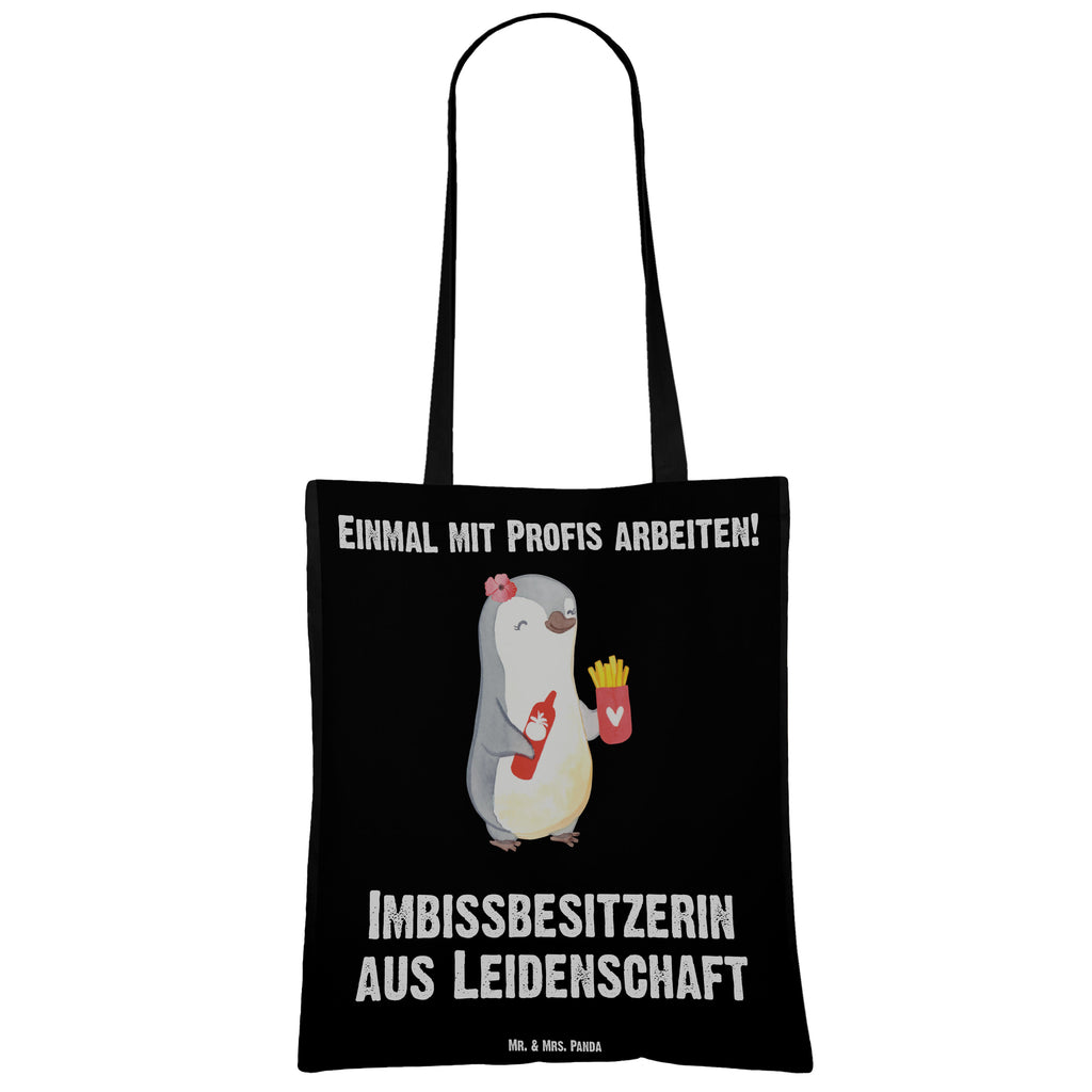 Tragetasche Imbissbesitzerin aus Leidenschaft Beuteltasche, Beutel, Einkaufstasche, Jutebeutel, Stoffbeutel, Tasche, Shopper, Umhängetasche, Strandtasche, Schultertasche, Stofftasche, Tragetasche, Badetasche, Jutetasche, Einkaufstüte, Laptoptasche, Beruf, Ausbildung, Jubiläum, Abschied, Rente, Kollege, Kollegin, Geschenk, Schenken, Arbeitskollege, Mitarbeiter, Firma, Danke, Dankeschön, Imbissbesitzerin, Imibissverkäuferin, Pommesverkäuferin, Pommesliebe