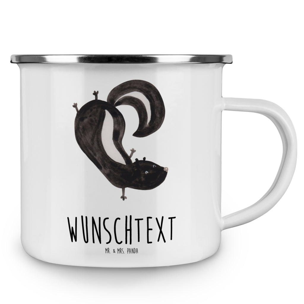 Personalisierte Emaille Tasse Stinktier Handstand Emaille Tasse personalisiert, Emaille Tasse mit Namen, Campingtasse personalisiert, Namenstasse, Campingtasse bedrucken, Campinggeschirr personalsisert, tasse mit namen, personalisierte tassen, personalisierte tasse, tasse selbst gestalten, tasse bedrucken, tassen bedrucken, Stinktier, Skunk, Wildtier, Raubtier, Stinker, Stinki, Spielplatz, verpielt, Kind