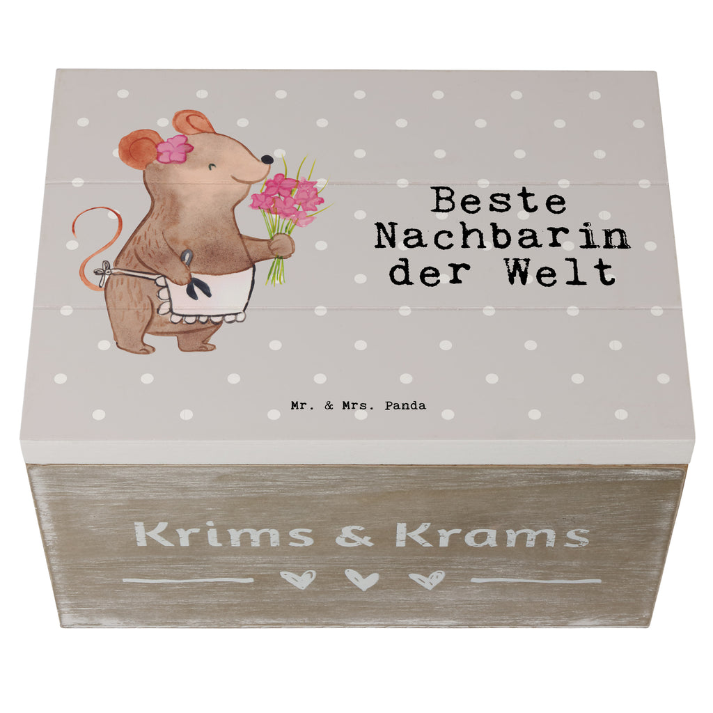 Holzkiste Maus Beste Nachbarin der Welt Holzkiste, Kiste, Schatzkiste, Truhe, Schatulle, XXL, Erinnerungsbox, Erinnerungskiste, Dekokiste, Aufbewahrungsbox, Geschenkbox, Geschenkdose, für, Dankeschön, Geschenk, Schenken, Geburtstag, Geburtstagsgeschenk, Geschenkidee, Danke, Bedanken, Mitbringsel, Freude machen, Geschenktipp, Nachbarin, Nachbarn, Nachbarschaft, Freundin, Angrenzer, Anwohnerin, Bewohnerin, Freundschaft