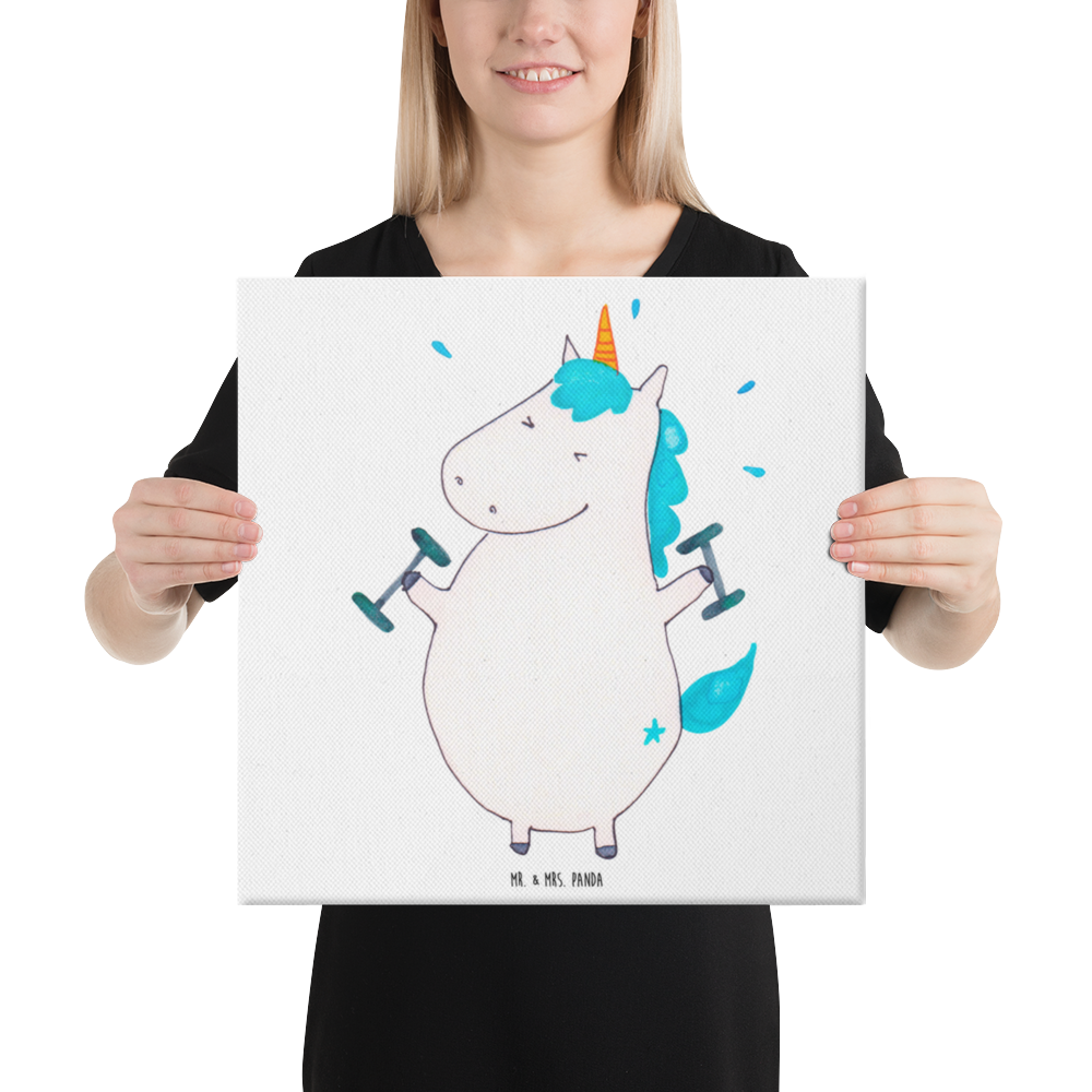 Leinwand Bild Einhorn Fitness Leinwand, Bild, Kunstdruck, Wanddeko, Dekoration, Einhorn, Einhörner, Einhorn Deko, Pegasus, Unicorn, Gym, Fitness, Fitnessstudio, Diät, Abnehmen, Sport, Pumpen, Geräte, Sixpack