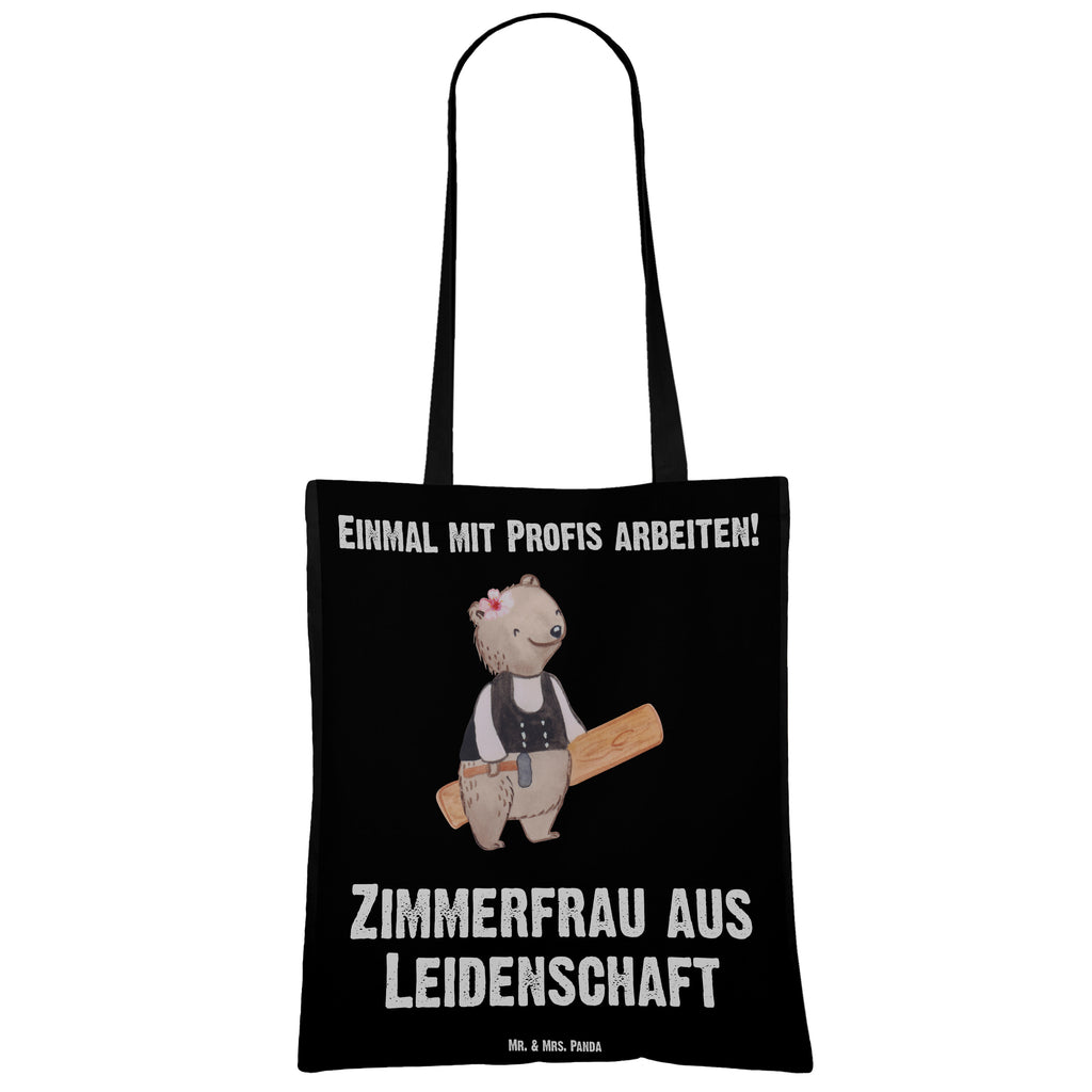 Tragetasche Zimmerfrau aus Leidenschaft Beuteltasche, Beutel, Einkaufstasche, Jutebeutel, Stoffbeutel, Tasche, Shopper, Umhängetasche, Strandtasche, Schultertasche, Stofftasche, Tragetasche, Badetasche, Jutetasche, Einkaufstüte, Laptoptasche, Beruf, Ausbildung, Jubiläum, Abschied, Rente, Kollege, Kollegin, Geschenk, Schenken, Arbeitskollege, Mitarbeiter, Firma, Danke, Dankeschön