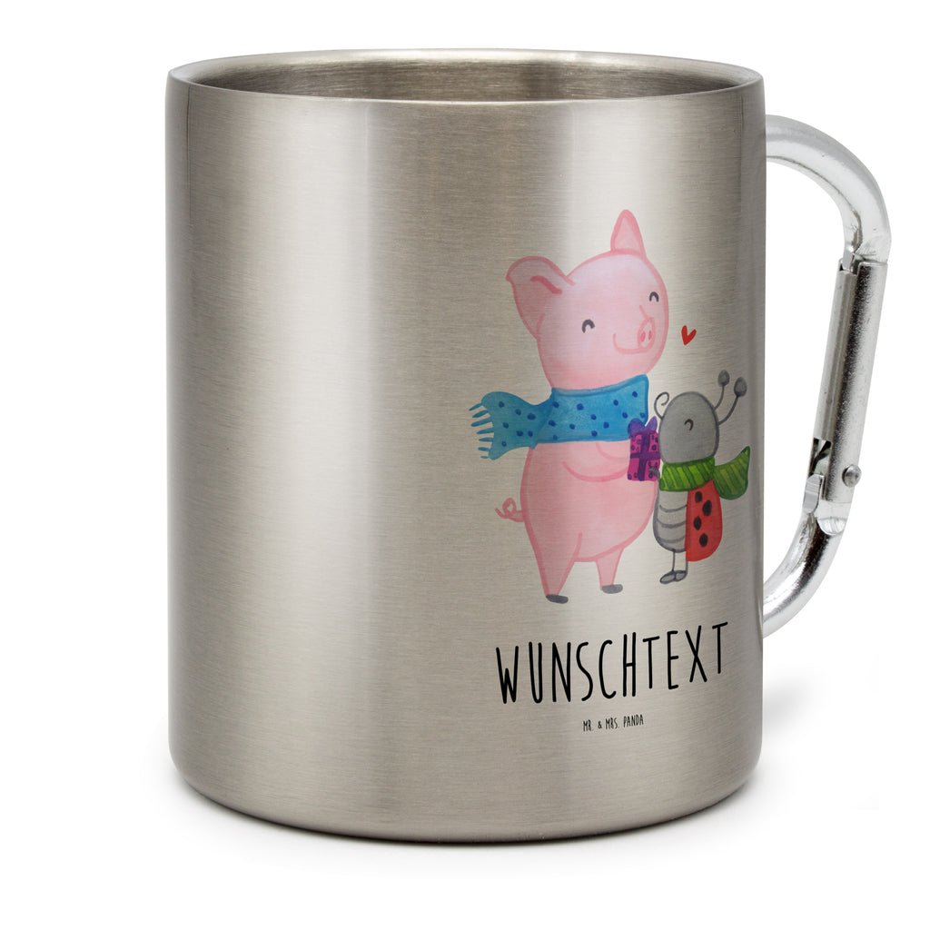 Personalisierter Edelstahlbecher Glühschwein Smörle Personalisierte Edelstahltasse, Personalisierter Edelstahlbecher, Personalisierter Outdoor Becher, Personalisierte Outdoor Tasse, Winter, Weihnachten, Weihnachtsdeko, Nikolaus, Advent, Heiligabend, Wintermotiv, Handgezeichnetes Glühschwein, Kreatives Glühschwein Design, Winterlicher Glühwein Spruch, Glühwein Liebhaber Geschenk, Herzliches Marienkäfer Motiv, Marienkäfer in Winterkleidung, Glühwein ist köstlich Spruch, Smörle der stolze Marienkäfer, Süßer Marienkäfer gibt Geschenk, Romantische Geschenkidee Glühwein