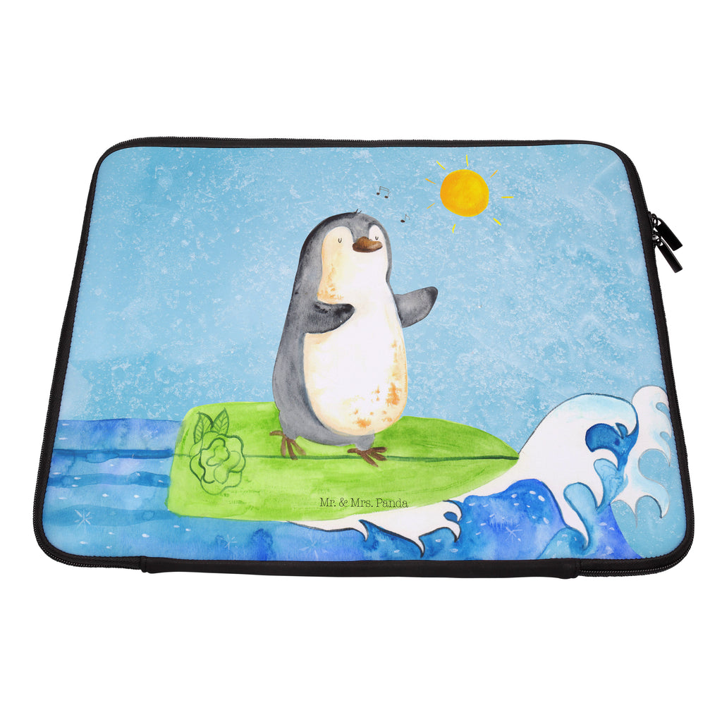 Notebook Tasche Pinguin Surfer Notebook Tasche, Laptop, Computertasche, Tasche, Notebook-Tasche, Notebook-Reisehülle, Notebook Schutz, Pinguin, Pinguine, surfen, Surfer, Hawaii, Urlaub, Wellen, Wellen reiten, Portugal